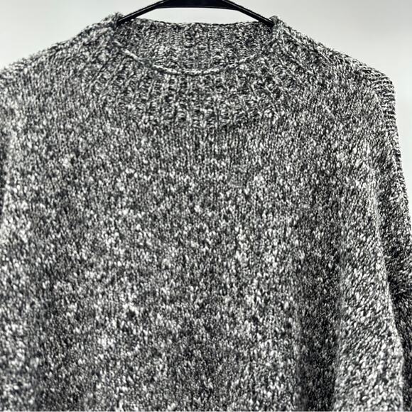 Jones New York Black & White Chunky Knit Long Sleeve Mock Neck‎ Sweater Size M - Picture 2 of 9
